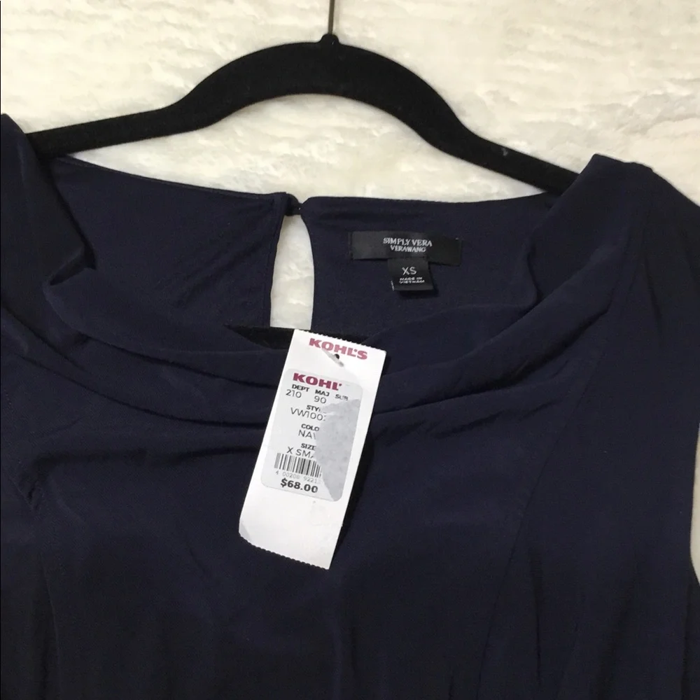 Simply Vera Wang Navy Sleeveless Jumpsuit size XS NWT - Picture 9 of 11